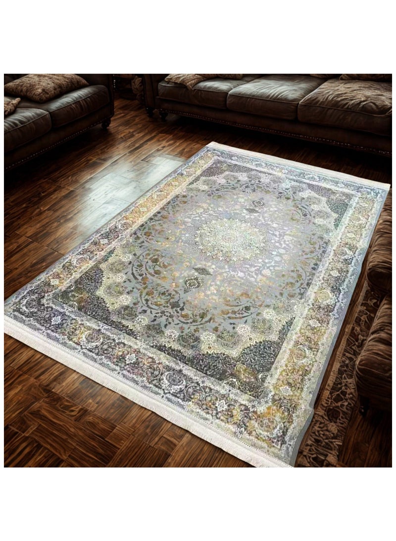 SMART HOME Large padded floor mat with a soft velvet surface and non-slip backing - Living room rug - Majlis rug - Lounge rug - Luxurious decorative rug - Elegant rug with modern patterns for living rooms and majlis - Size 400x300cm - Suitable for everyday use and entertaining - Image 4